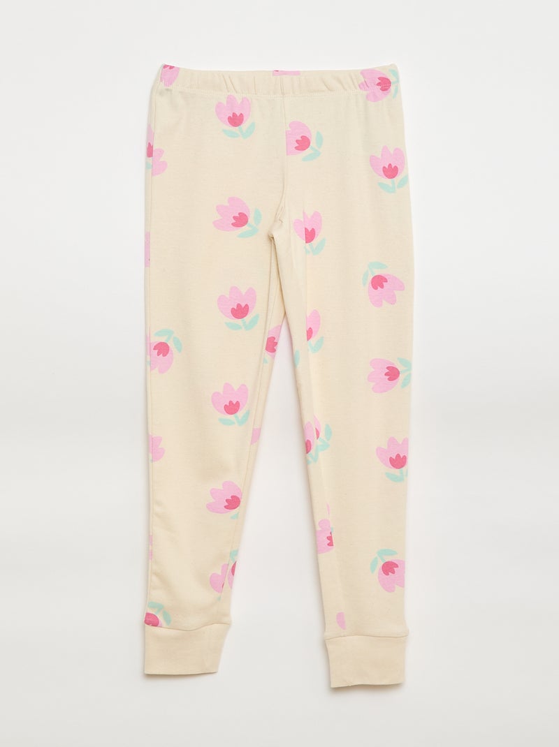 Printed Pajama Set - T-shirt + Pants - 2 pieces White - Kiabi