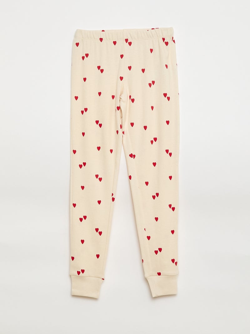 Printed Pajama Set T-shirt + Pants - 2 pieces White - Kiabi