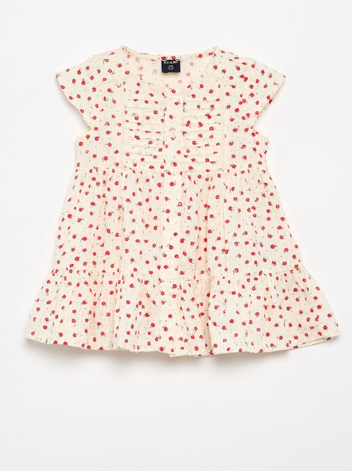 Printed plumetis dress - Kiabi