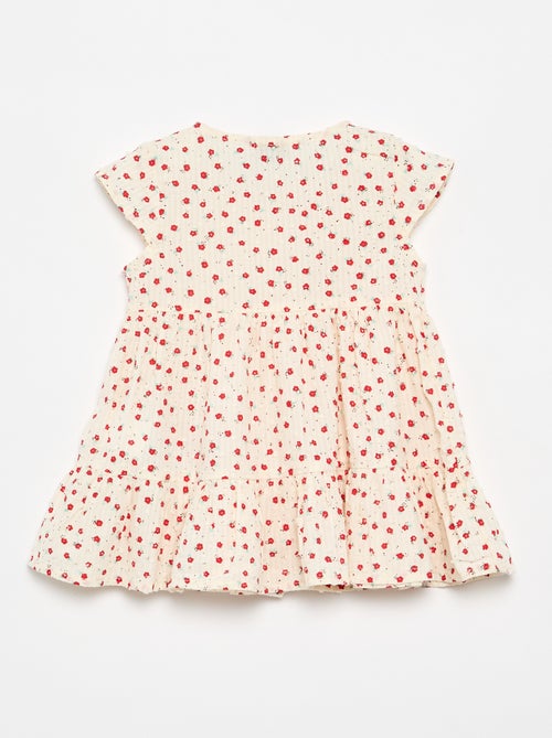 Printed plumetis dress - Kiabi
