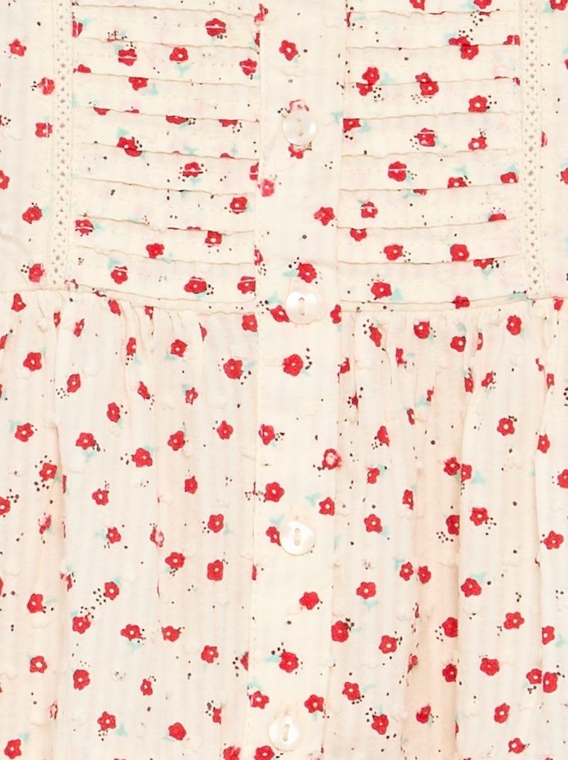 Printed plumetis dress Red - Kiabi