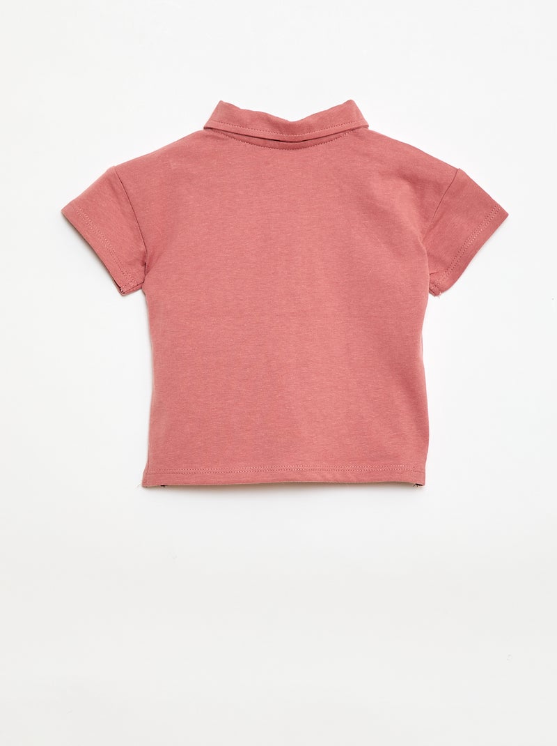 Printed Polo T-shirt Old pink - Kiabi