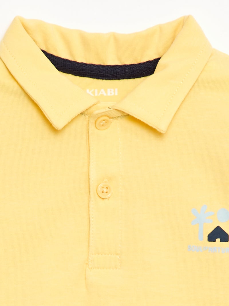 Printed Polo T-shirt Yellow - Kiabi