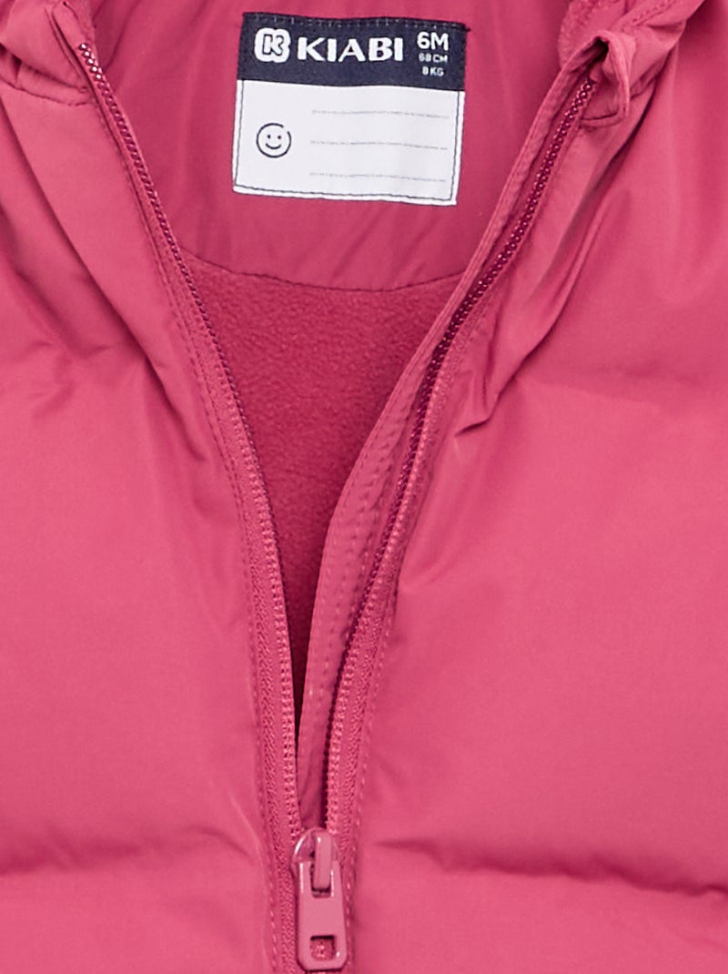 Printed Quilted Hooded Puffer Jacket Purple - Kiabi