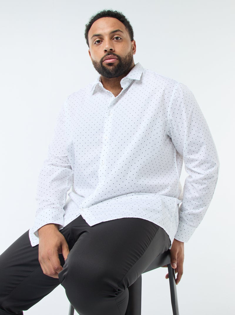 Printed Regular Fit Shirt White - Kiabi