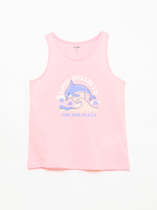 Printed Round Neck Tank Top - Kiabi