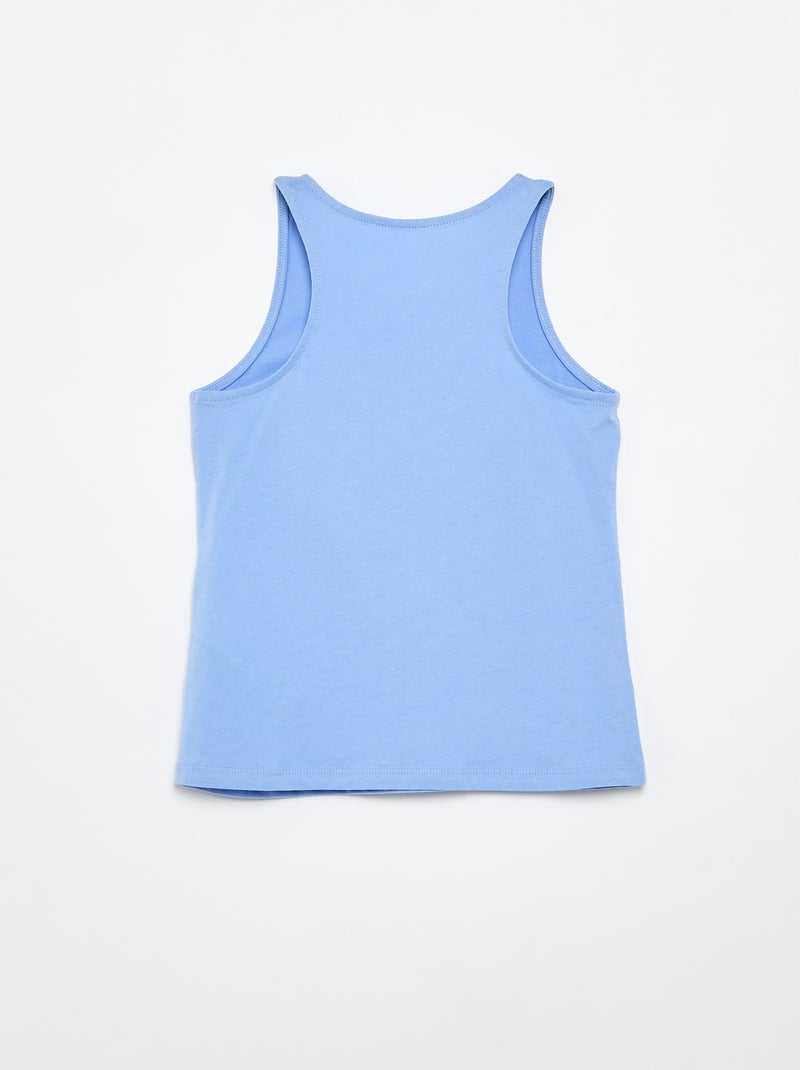 Printed Round Neck Tank Top Purple - Kiabi