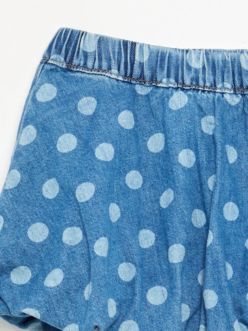 Printed short bubble skirt Blue - Kiabi