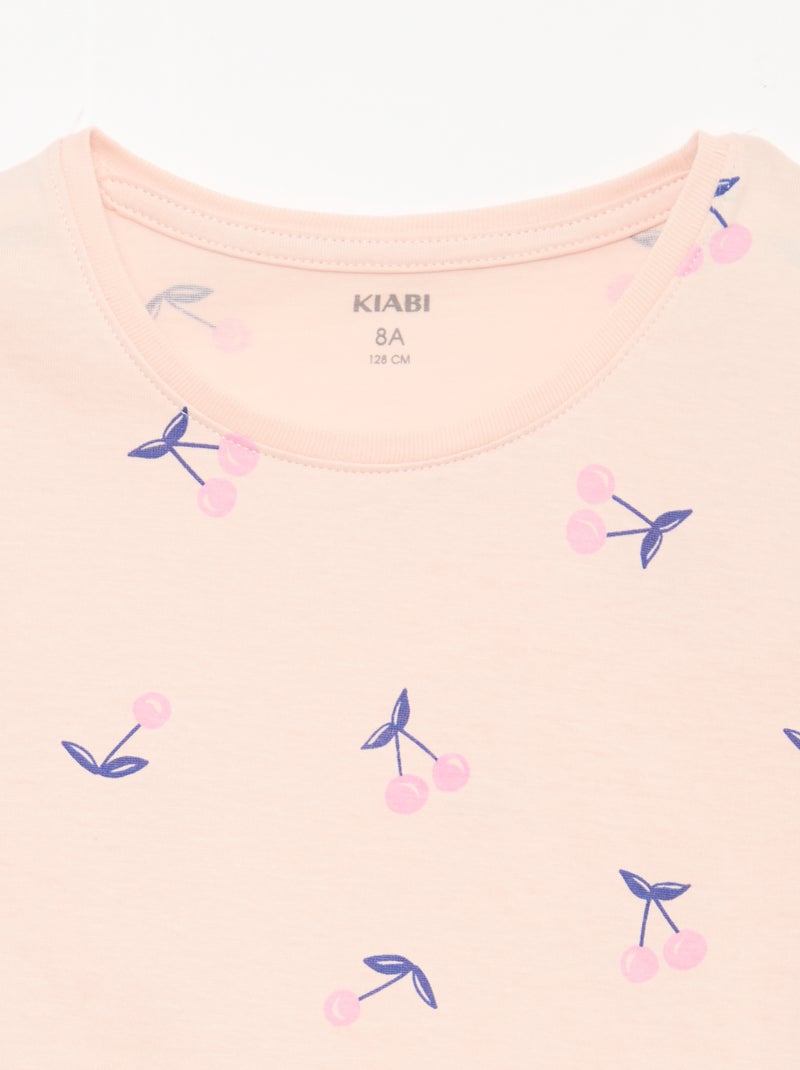 Printed Short Pajama Set - 2 pieces Pink - Kiabi
