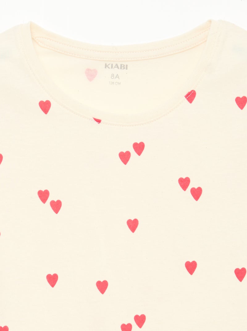 Printed Short Pajama Set - 2 pieces White - Kiabi