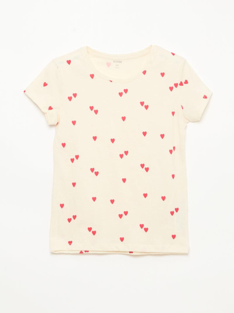 Printed Short Pajama Set - 2 pieces White - Kiabi