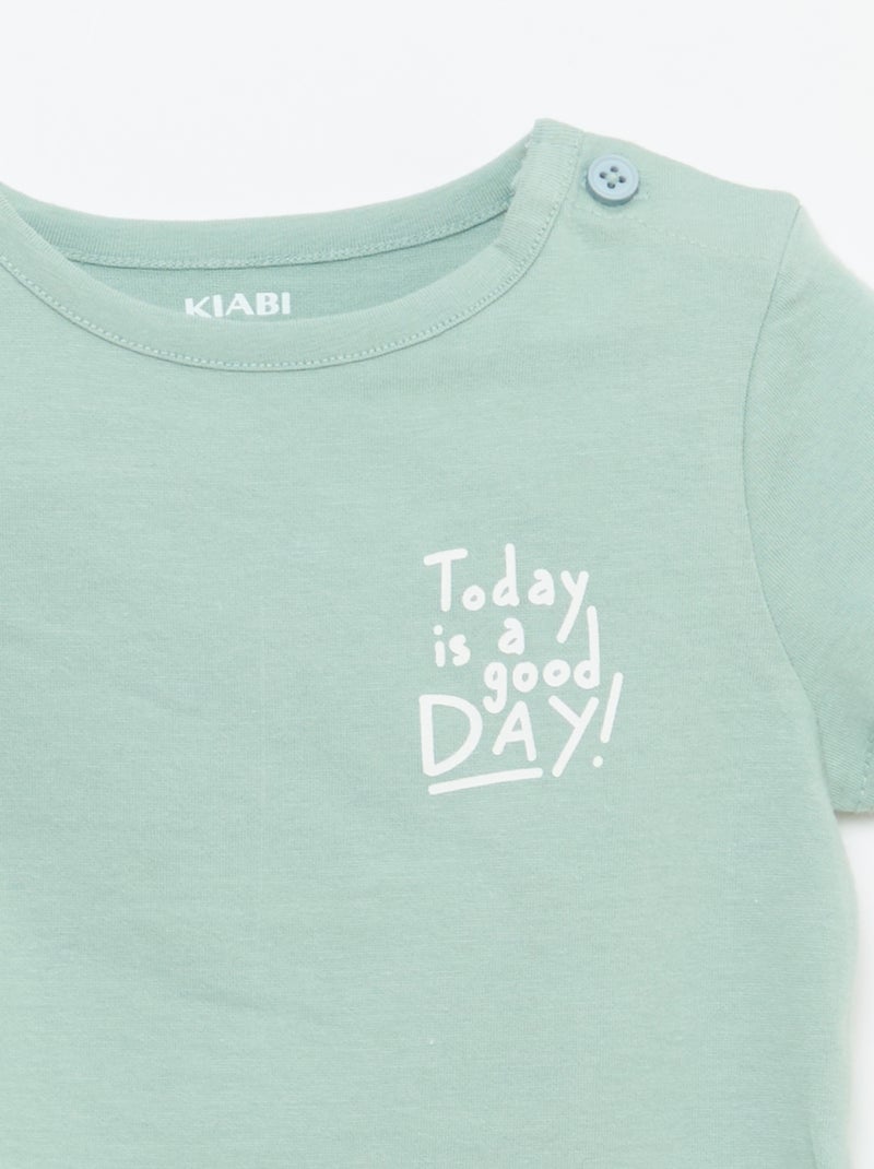 Printed Short-Sleeve T-Shirt Green - Kiabi