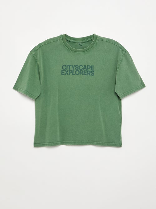 Printed Short Sleeve T-Shirt - Kiabi Printed Short Sleeve T-Shirt - Kiabi