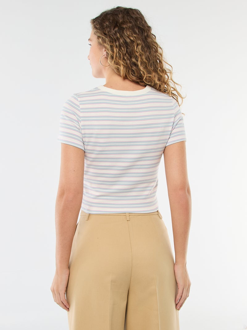 Printed Short-Sleeve T-Shirt with Design Blue - Kiabi