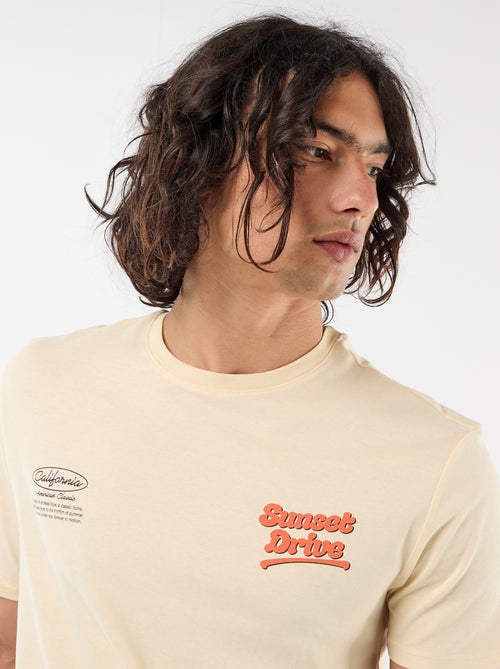 Printed Short-Sleeve T-Shirt with Front and Back Design - Kiabi