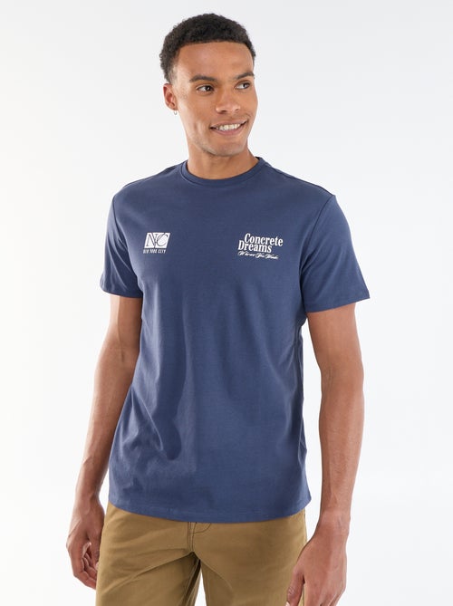 Printed Short-Sleeve T-Shirt with Front and Back Design - Kiabi