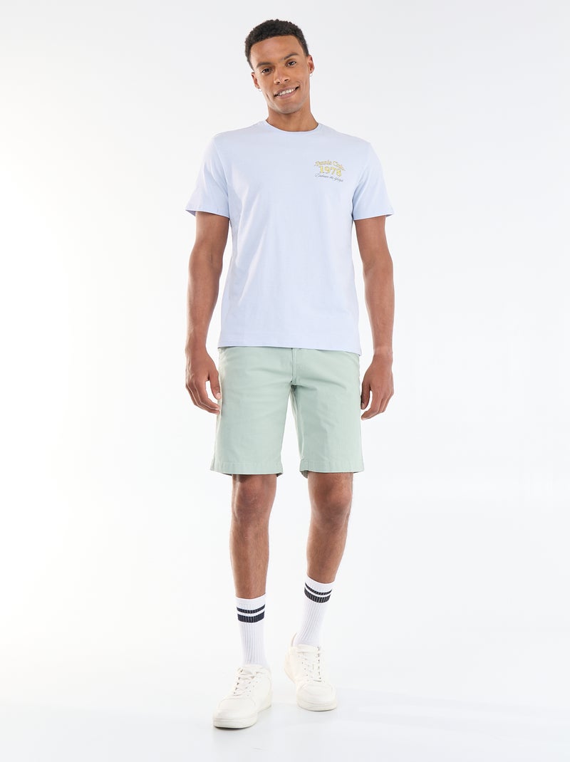 Printed Short-Sleeve T-Shirt with Front and Back Design Blue - Kiabi