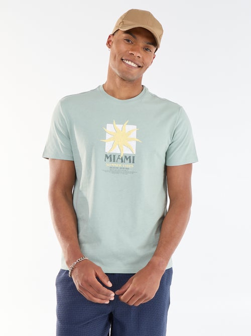 Printed Short-Sleeve T-Shirt with Front and Back Design - Kiabi