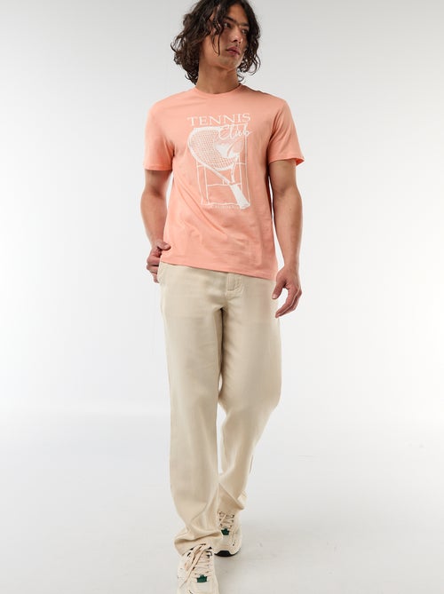Printed Short-Sleeve T-Shirt with Front and Back Design - Kiabi
