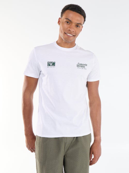 Printed Short-Sleeve T-Shirt with Front and Back Design - Kiabi