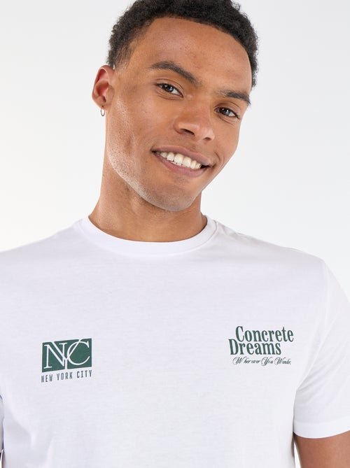 Printed Short-Sleeve T-Shirt with Front and Back Design - Kiabi