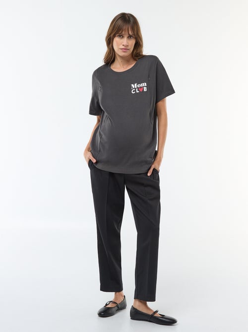 Printed Short-Sleeved Nursing T-Shirt - Kiabi