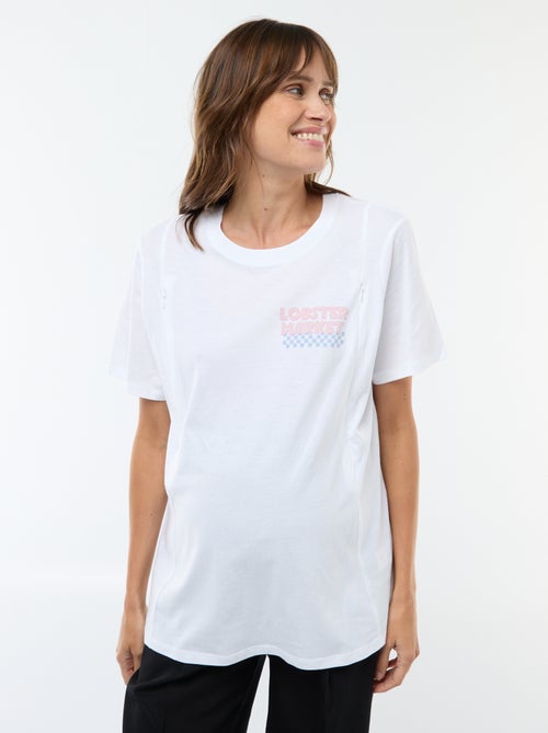 Printed Short-Sleeved Nursing T-Shirt - Kiabi