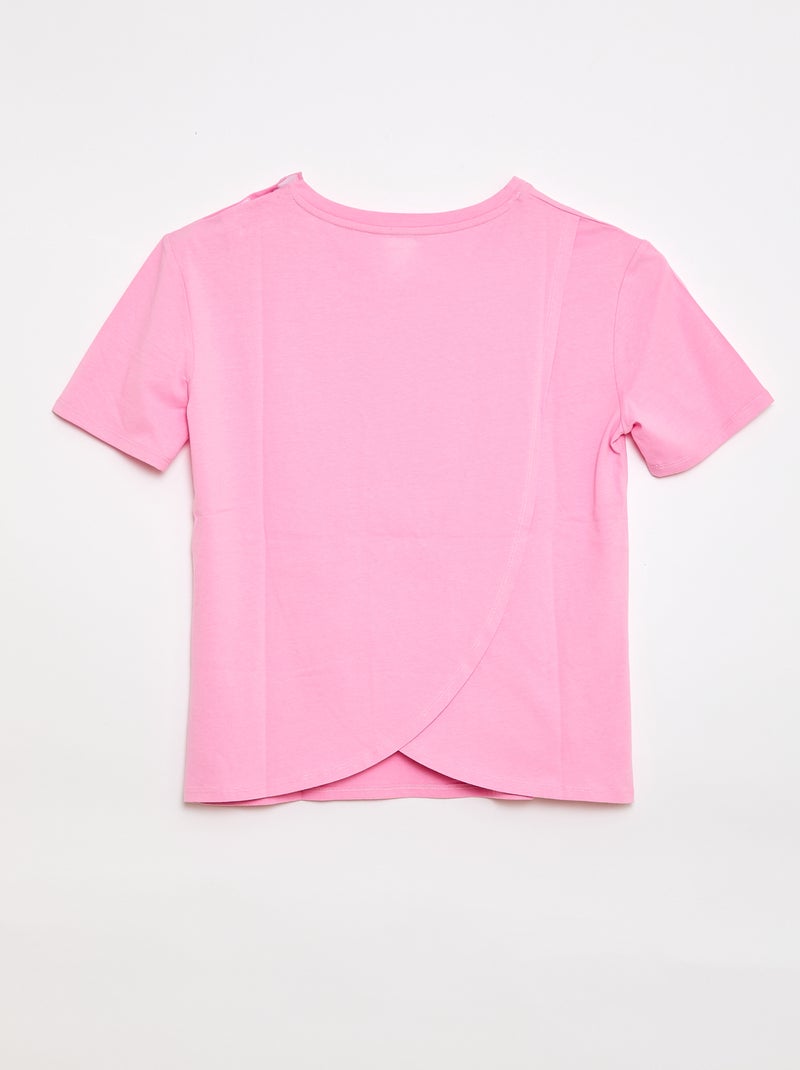 Printed Short-Sleeved T-shirt - Easy-to-Dress Collection Pink - Kiabi