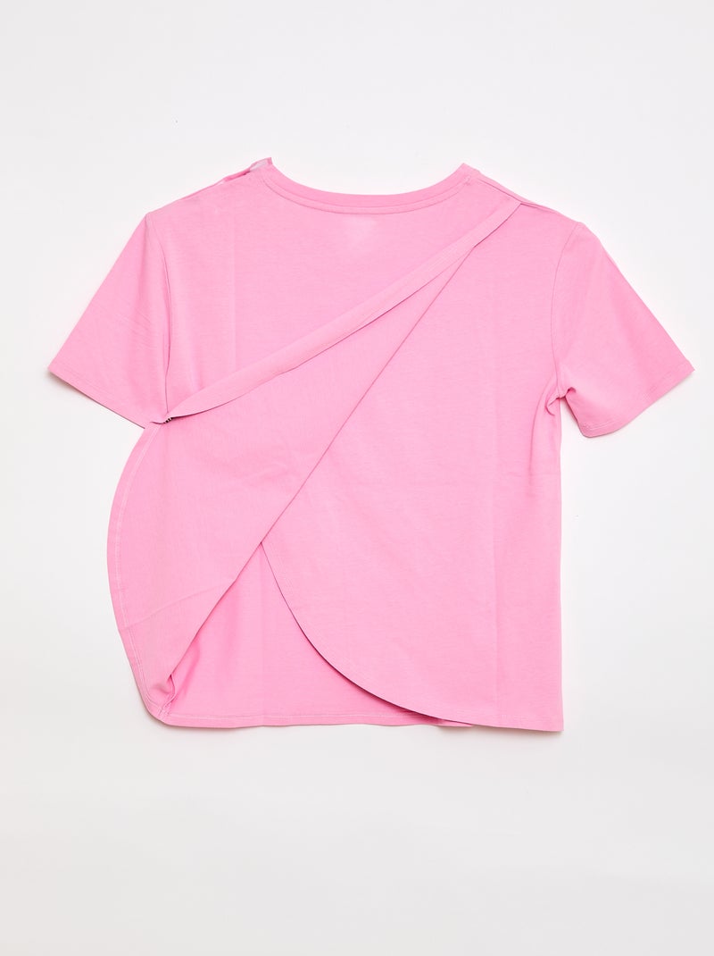 Printed Short-Sleeved T-shirt - Easy-to-Dress Collection Pink - Kiabi