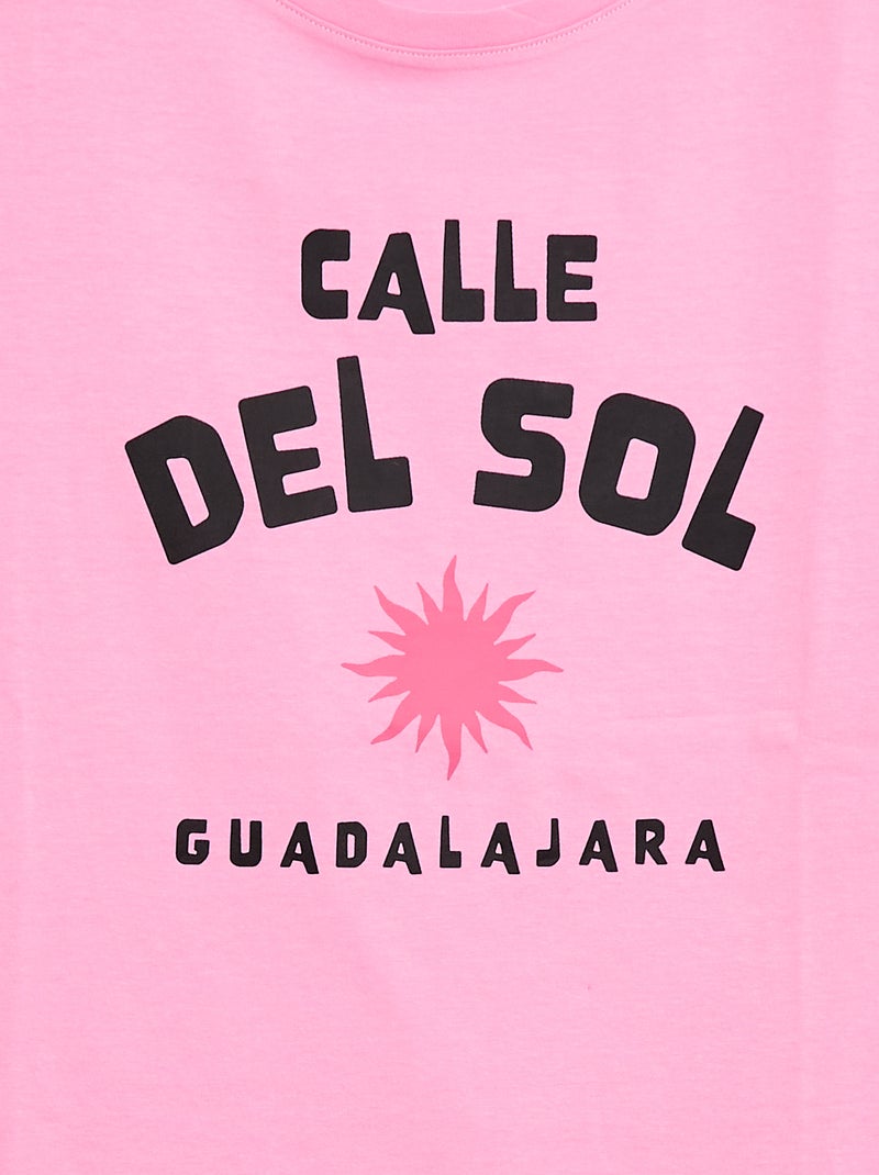 Printed Short-Sleeved T-shirt - Easy-to-Dress Collection Pink - Kiabi