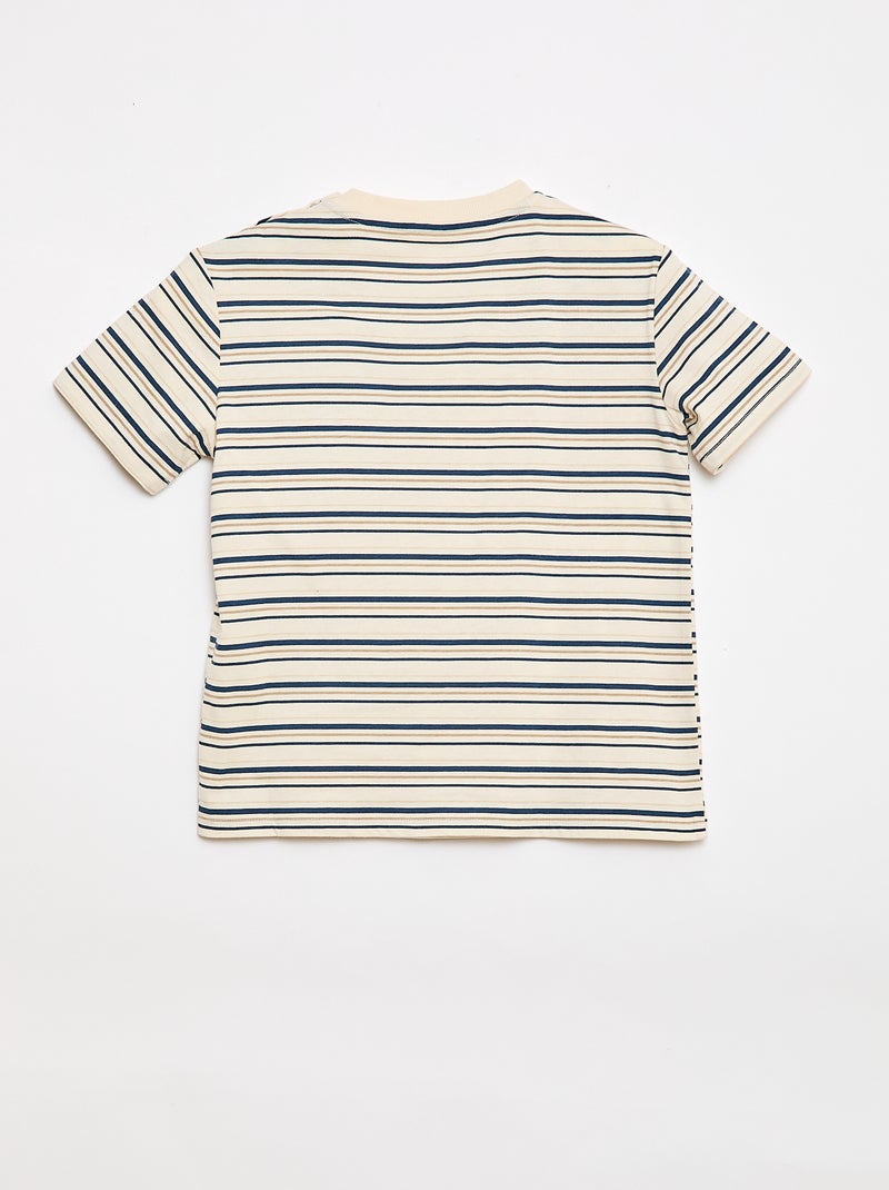 Printed Short-Sleeved T-Shirt - Easy-to-Wear Collection Beige - Kiabi