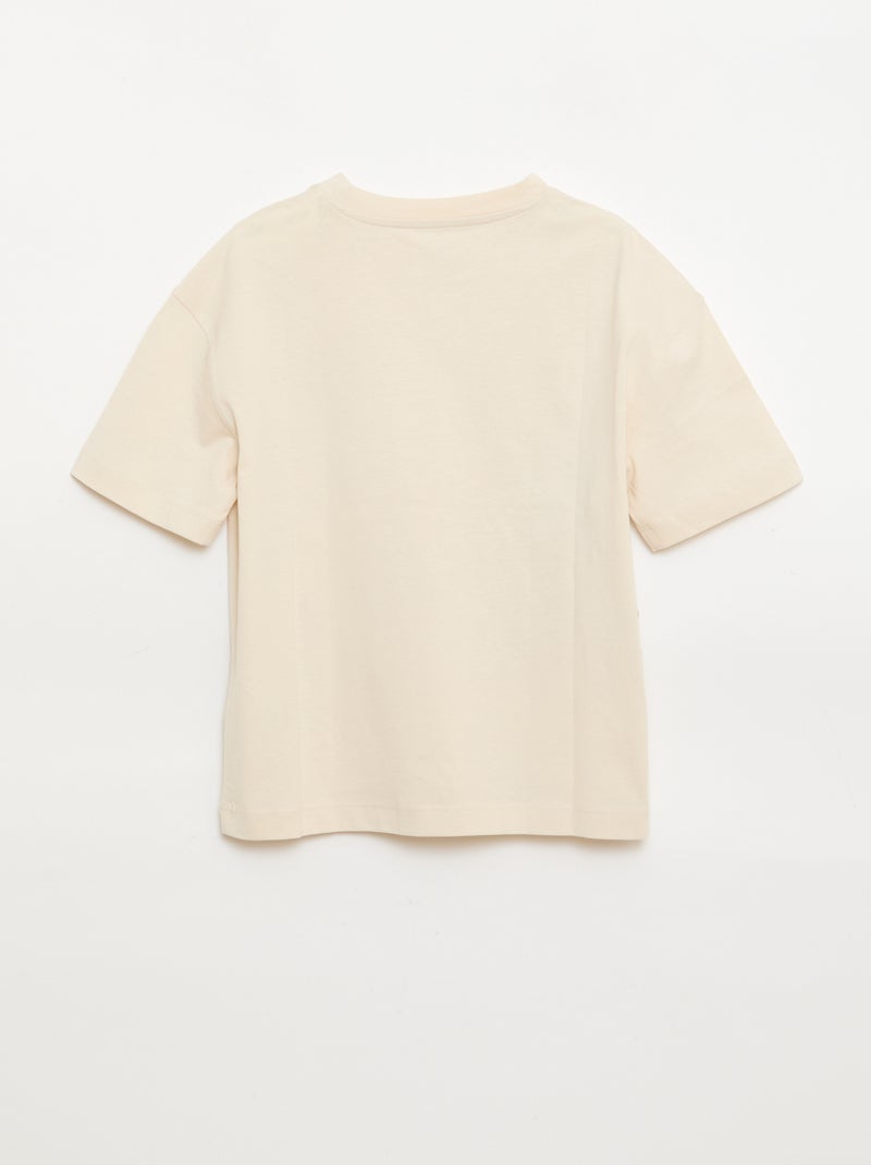 Printed short-sleeved T-shirt Beige - Kiabi