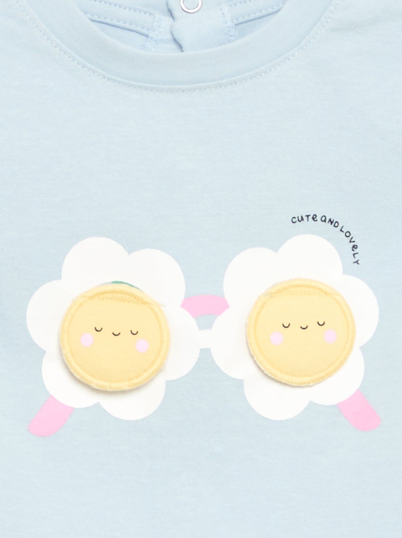 Printed Short-Sleeved T-shirt Blue - Kiabi