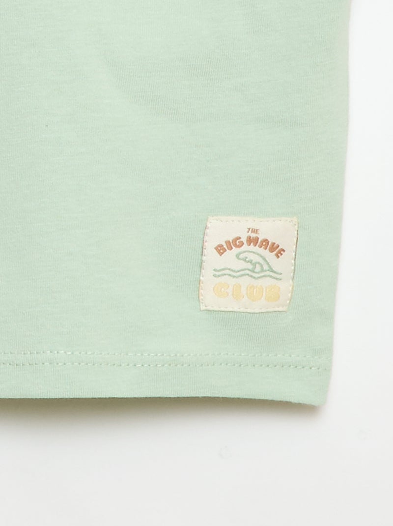 Printed Short-Sleeved T-Shirt Green - Kiabi