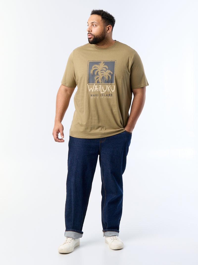 Printed Short-Sleeved T-shirt Green - Kiabi