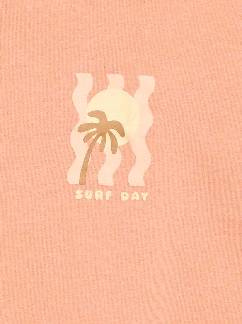Printed Short-Sleeved T-Shirt Orange - Kiabi