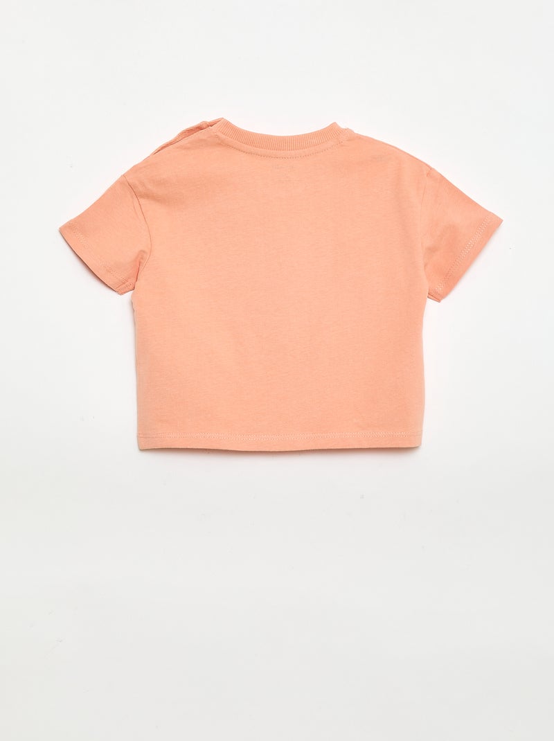 Printed Short-Sleeved T-Shirt Orange - Kiabi