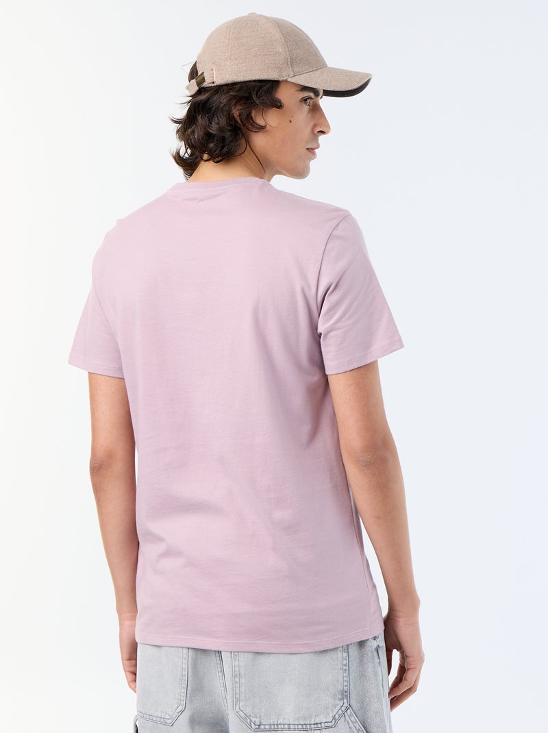 Printed Short-Sleeved T-Shirt Purple - Kiabi