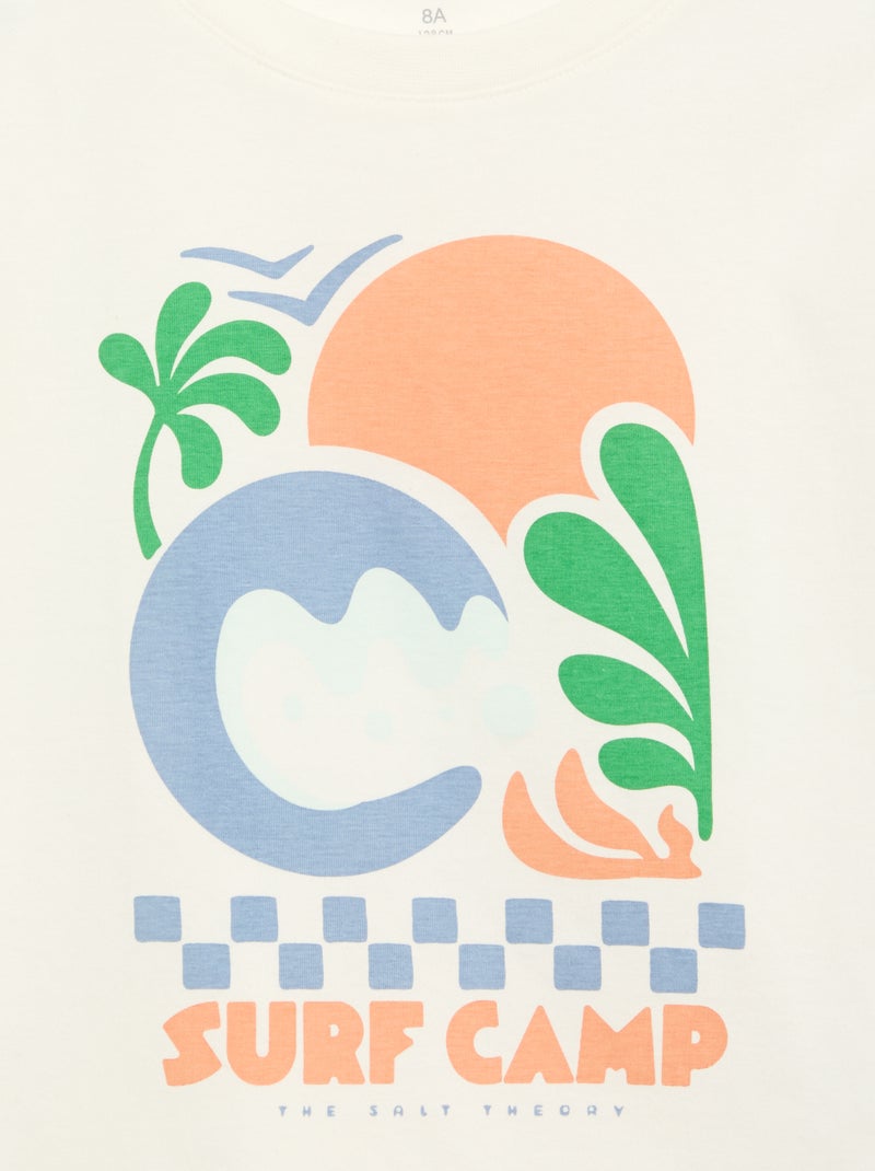 Printed Short-Sleeved T-Shirt White - Kiabi
