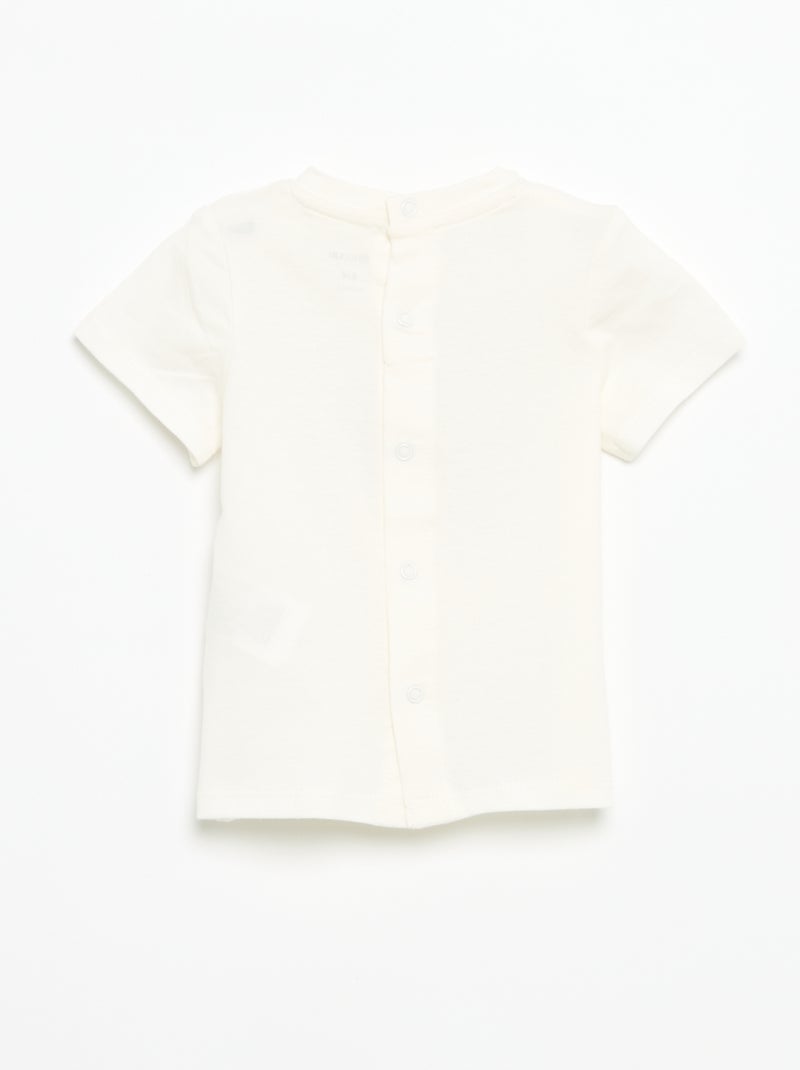 Printed Short-Sleeved T-shirt White - Kiabi
