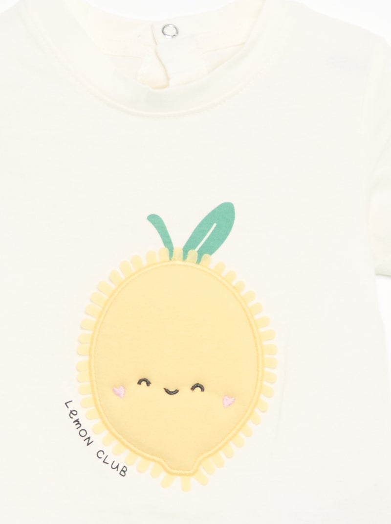 Printed Short-Sleeved T-shirt White - Kiabi