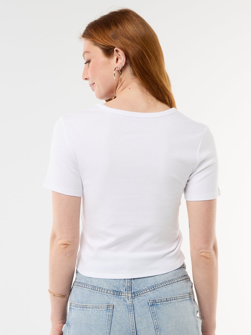 Printed short-sleeved T-shirt White - Kiabi
