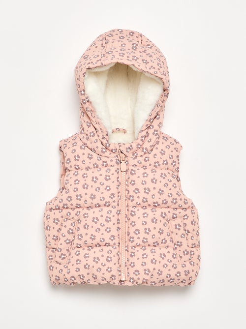 Printed sleeveless hooded puffer jacket - Kiabi