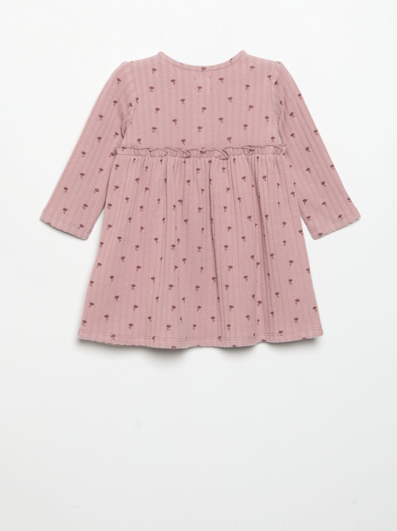 Printed soft knit dress Pink - Kiabi