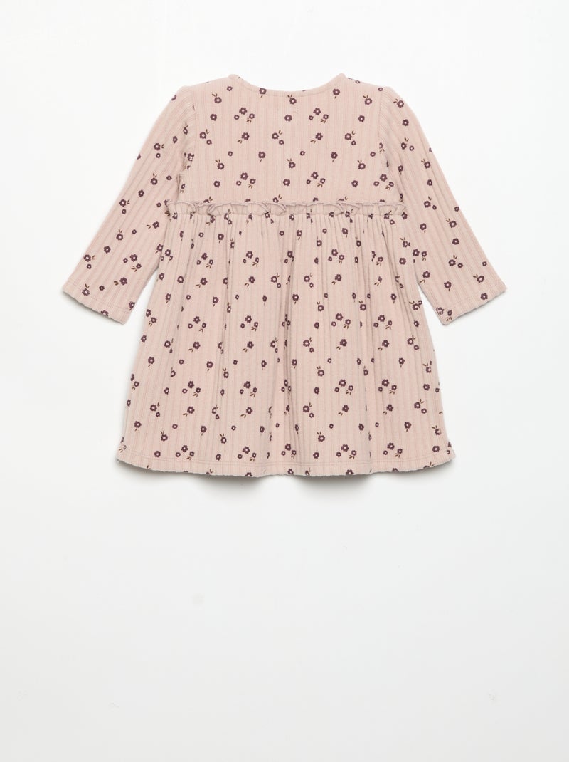 Printed soft knit dress Pink - Kiabi