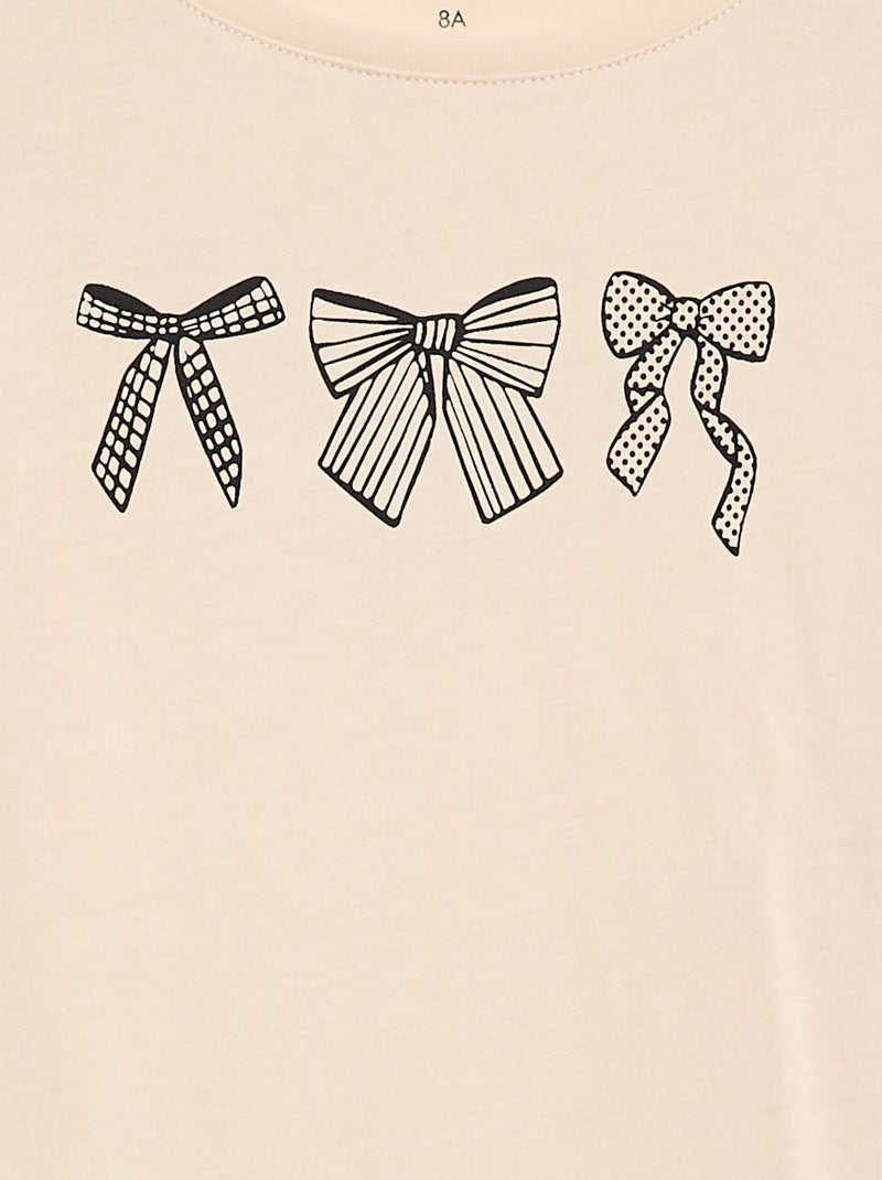 Printed T-shirt Beige - Kiabi