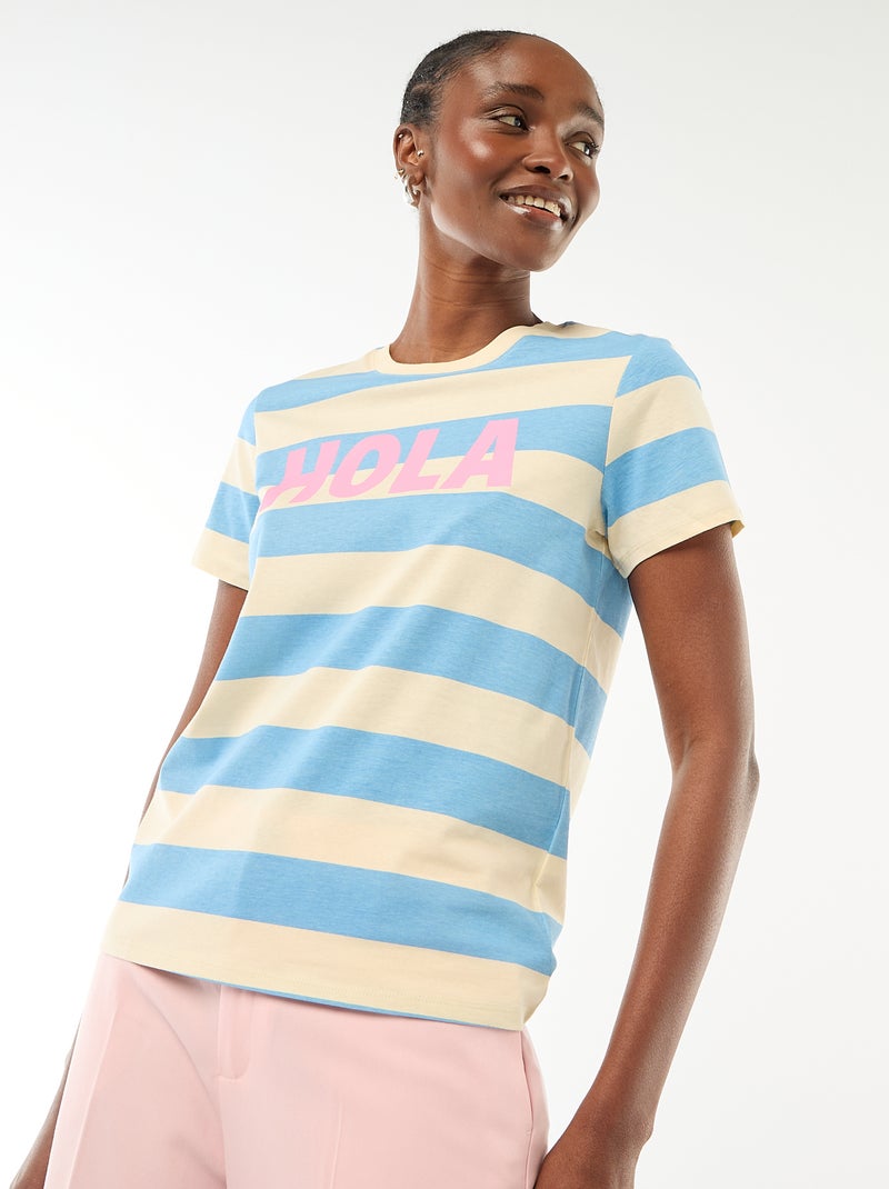 Printed T-shirt Blue - Kiabi