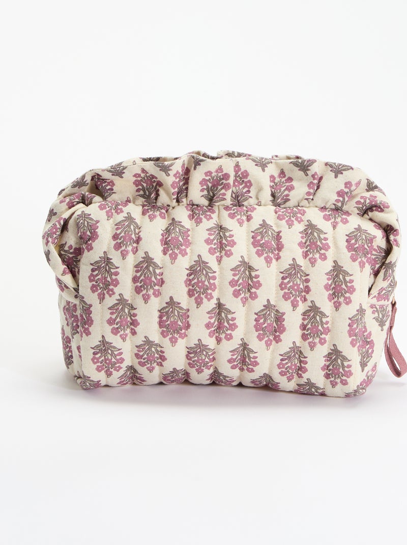 Printed textile pouch Pink - Kiabi