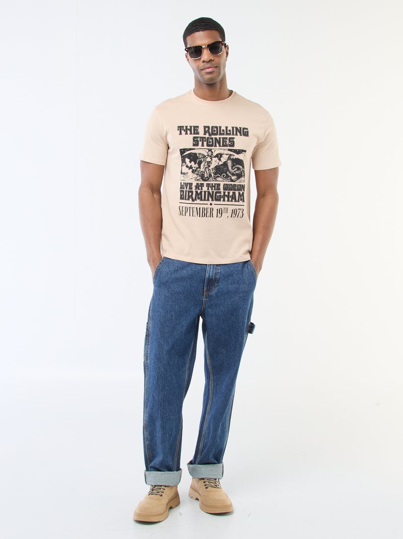 Printed \'The Rolling Stones\' T-shirt Beige - Kiabi