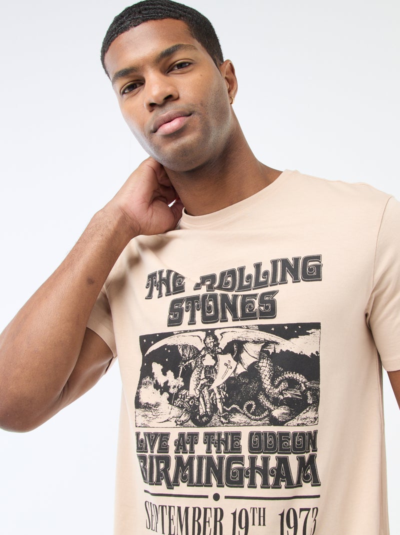 Printed \'The Rolling Stones\' T-shirt Beige - Kiabi